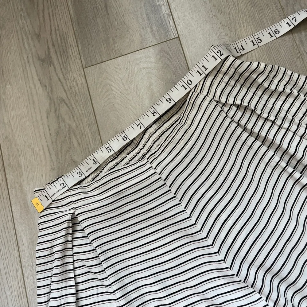 Faithfull the Brand Soleil Striped High Slit Wide Leg Pants White (Small) swim - Image 6