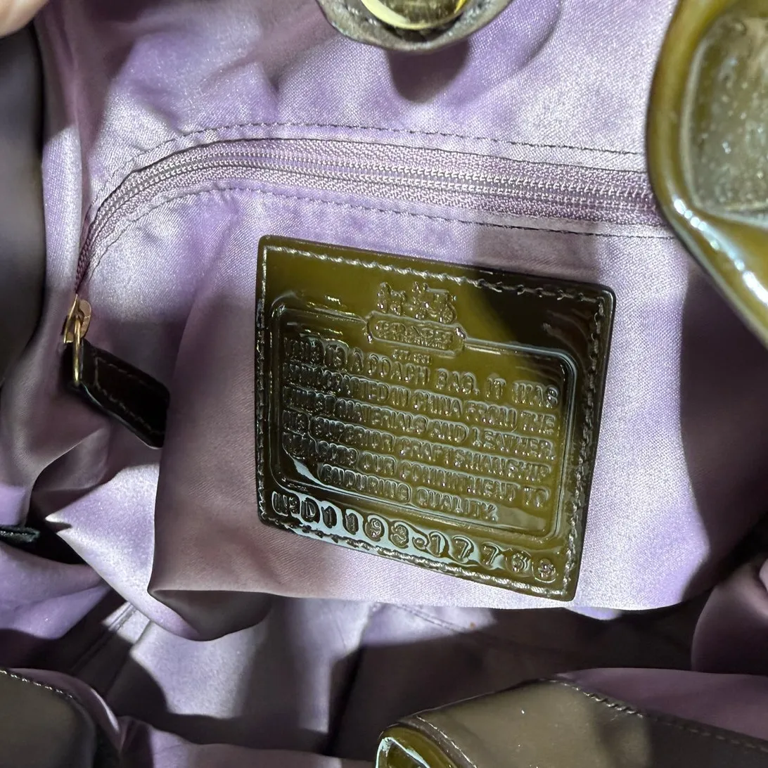 Coach Madison Ocelot OP Art Marielle Patent Leather Trim Bucket Drawstring Bag - Image 4