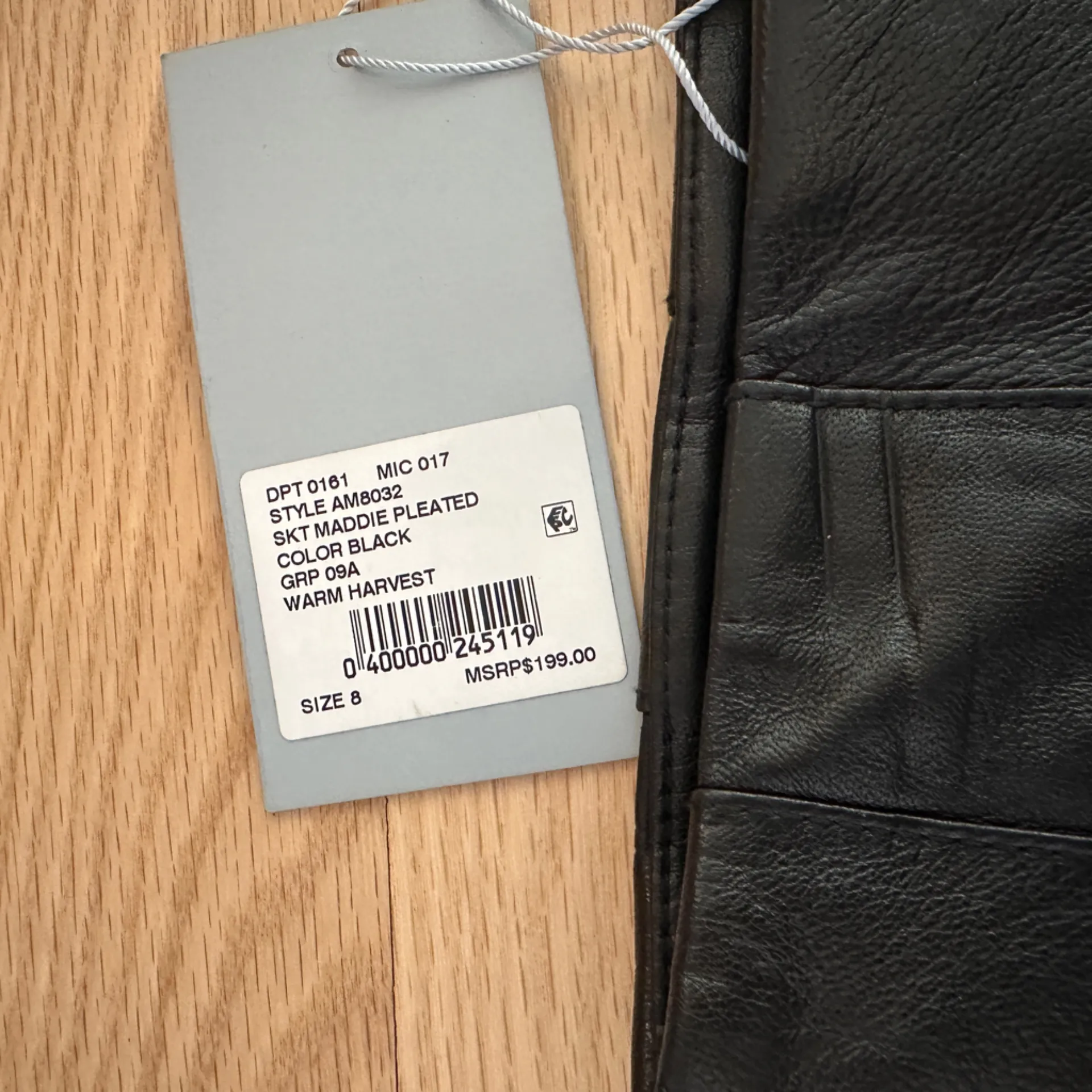 Antonio Melani “Maddie” Pleated Black Leather Mini Skirt, Size 8, NWT - Image 6