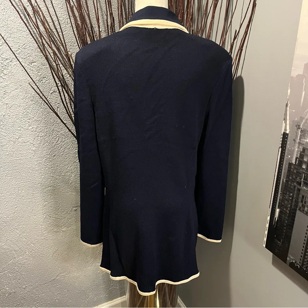 🌺 ST. JOHN BY MARIE GREY SANTANA KNIT NAVY CARDIGAN SIZE 14🌺 - Image 4