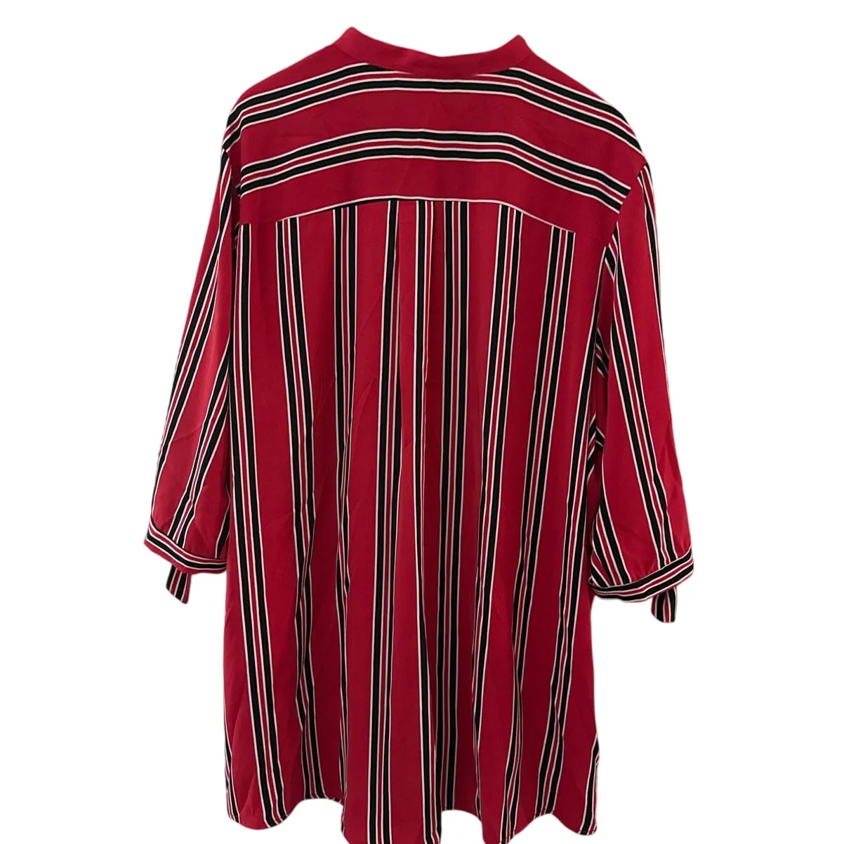 Eloquii Plus Striped Long Tie Cuff Sleeve Stripe Dress Red Black Size 22 - Image 3