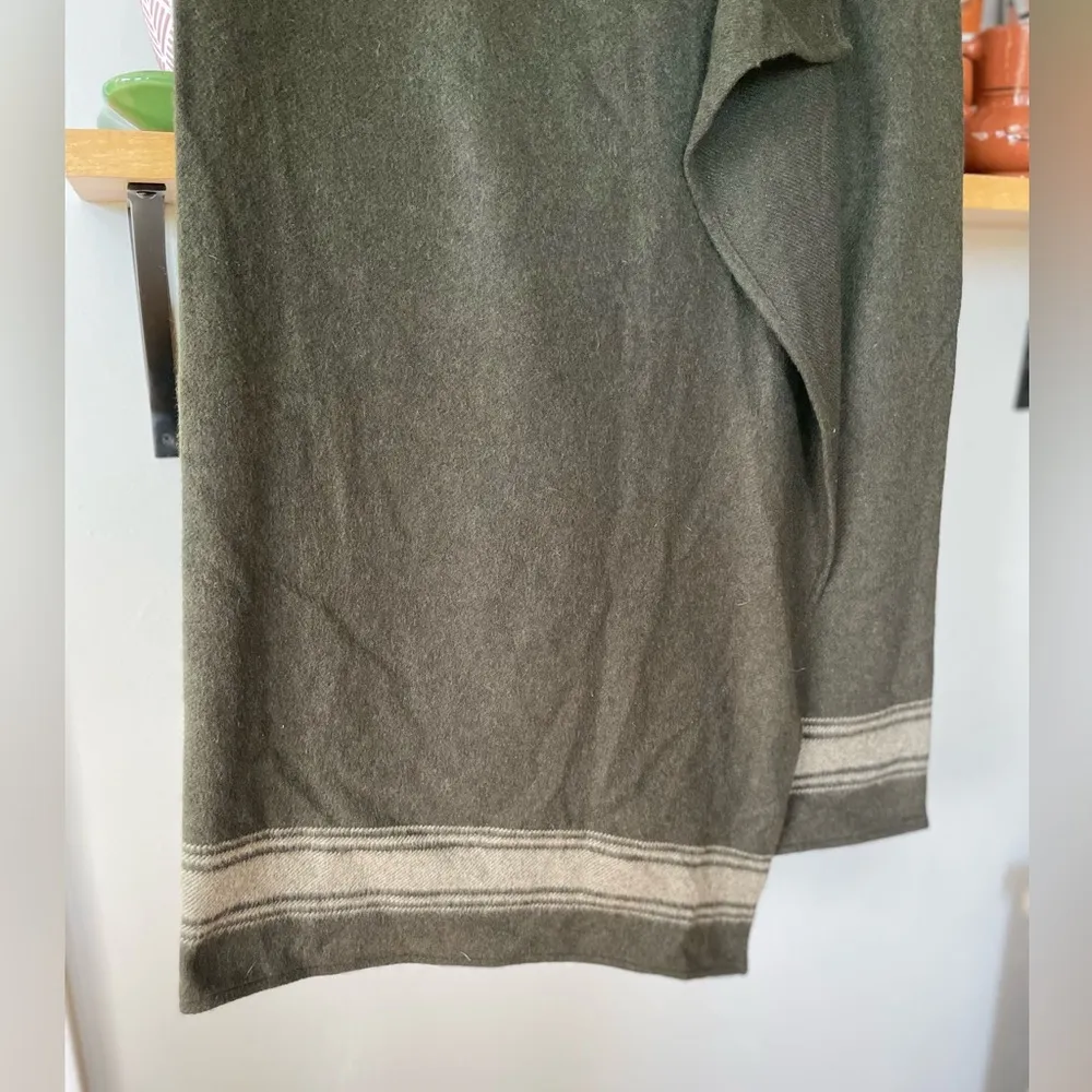 Vintage Evan Piccone Dark Olive Green Faux Wrap Maxi Skirt Size 10 - Image 7