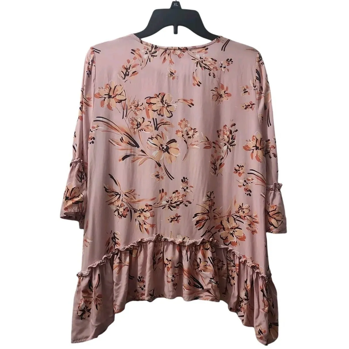 Philosophy Floral Ruffle Hem Tunic Top Blouse‎ Flowy Pink Small - Image 2
