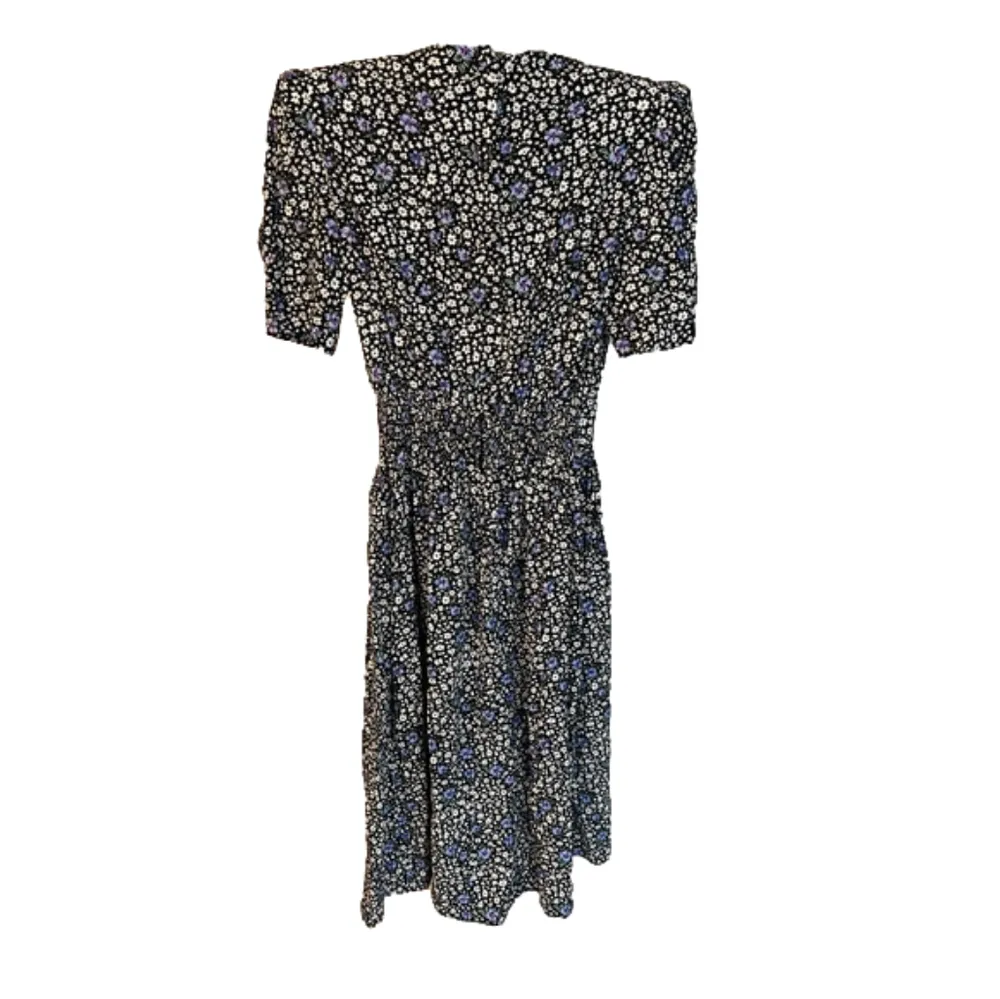 Karin Stevens vintage floral midi dress, lace inlay, size 10 EUC - Image 4