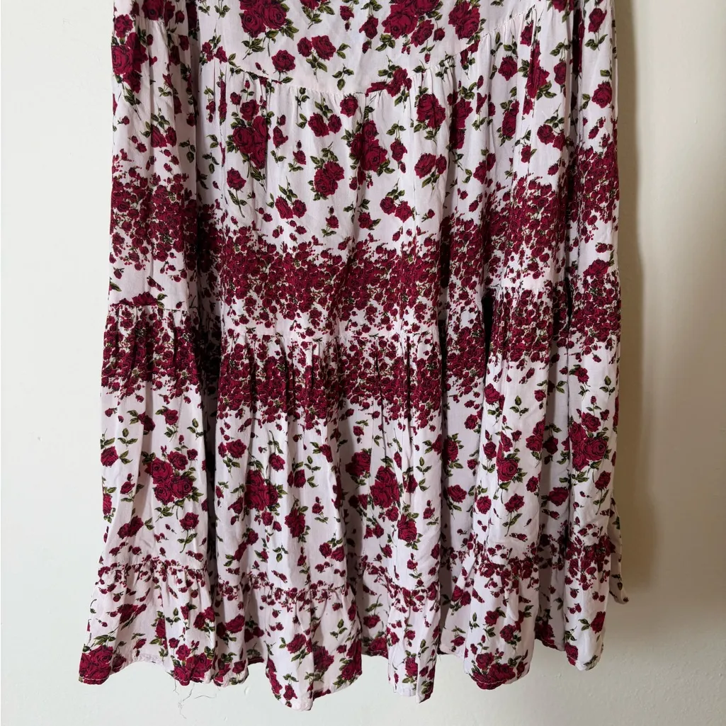 Brandy Melville Womens Rose‎ Flower Sundress Red White - Image 4