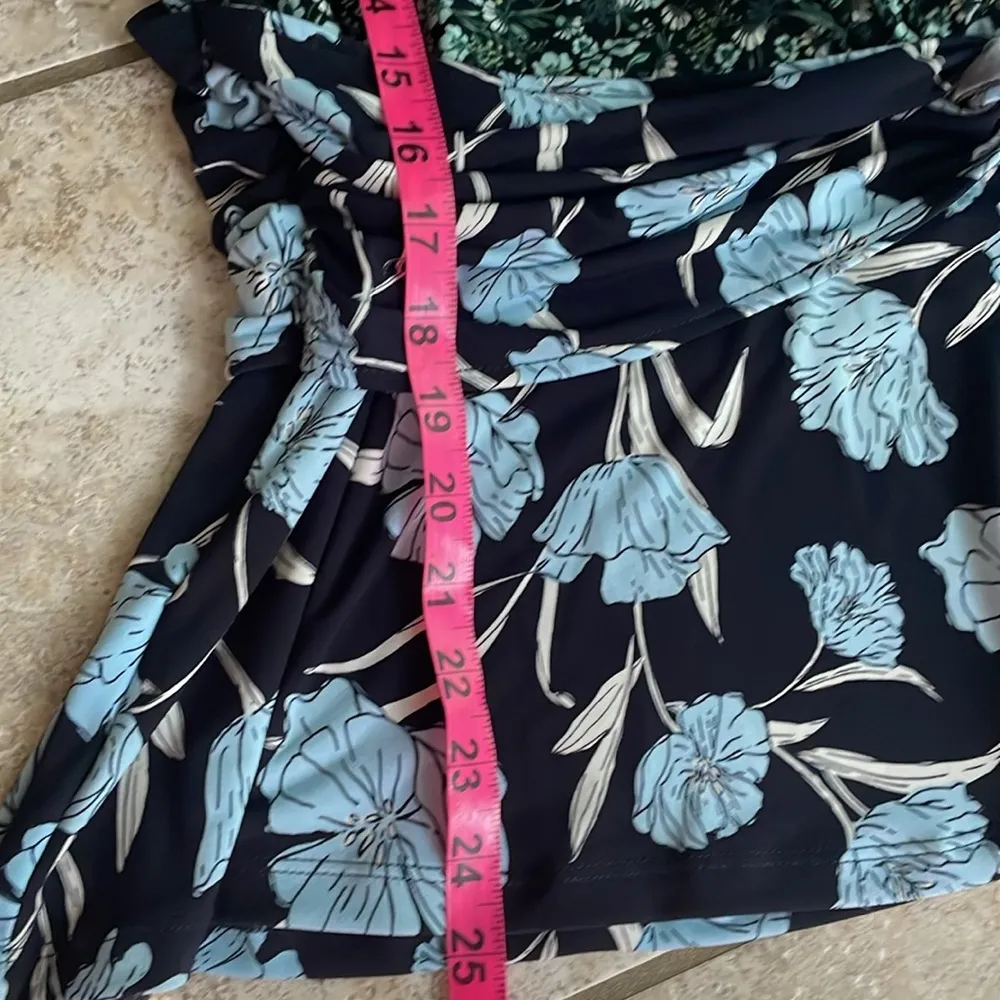 J Jason Wu Sleeveless Peplum City Twisted Knot Knit Top Blue Floral - Image 12