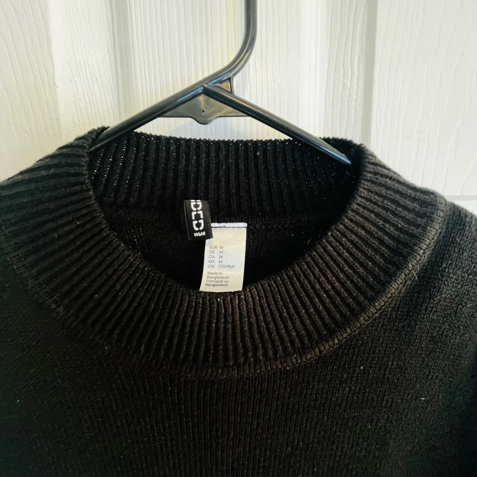 H&M Divided Sweaters Green & Black Mock Neck Cropped Knit Sweater Size M Size M - Image 4