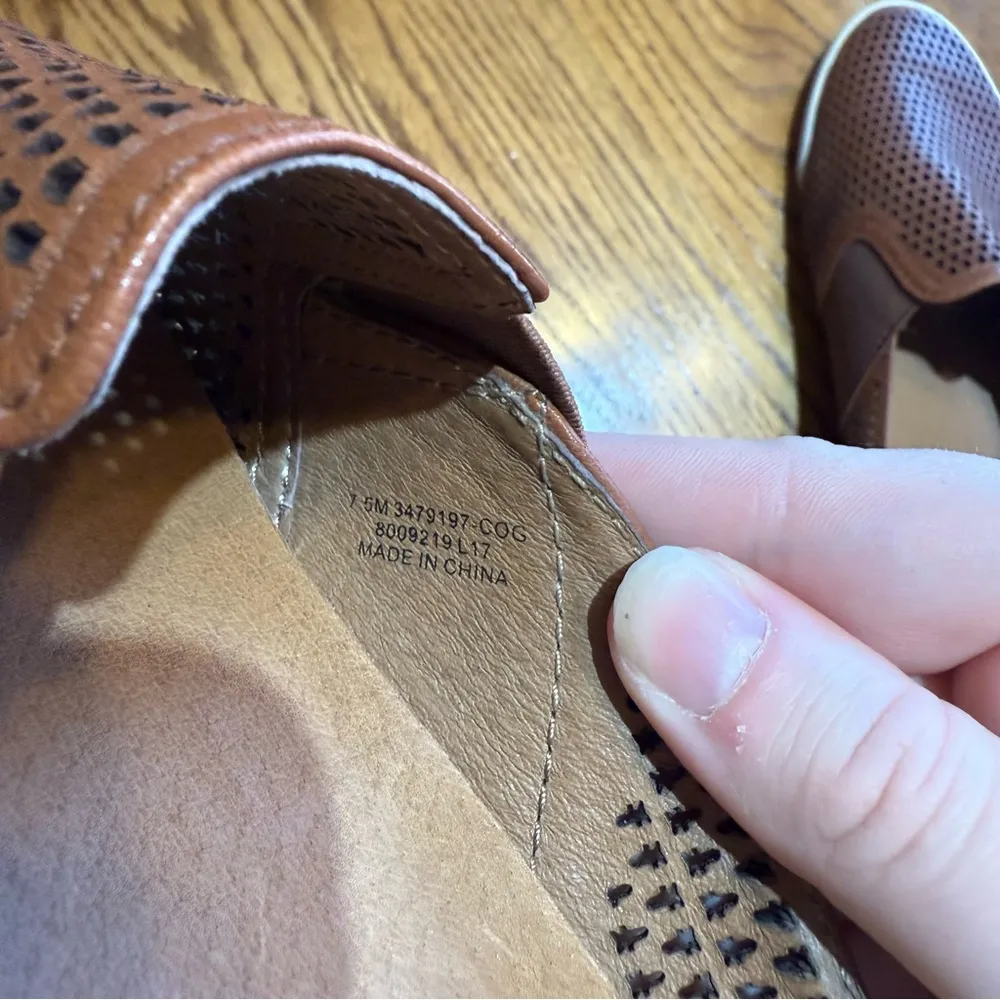 FRYE Melanie Gore Perforated Mule Clogs 3479197-COG Cognac Brown Size 7.5 - Image 6