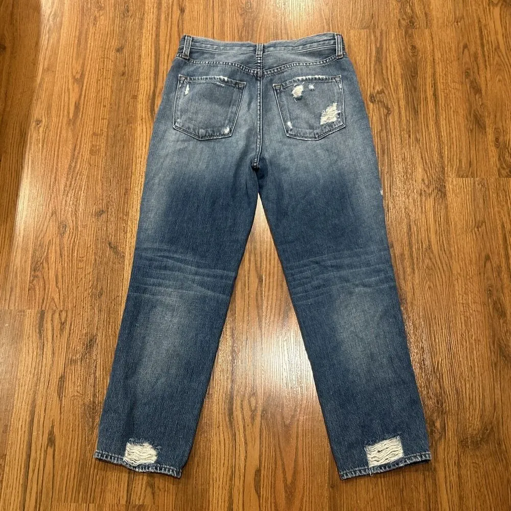 J Brand Jeans Ivy Womens 26 High Rise Bleach Wrecked Faded Cropped Button Fly - Image 12