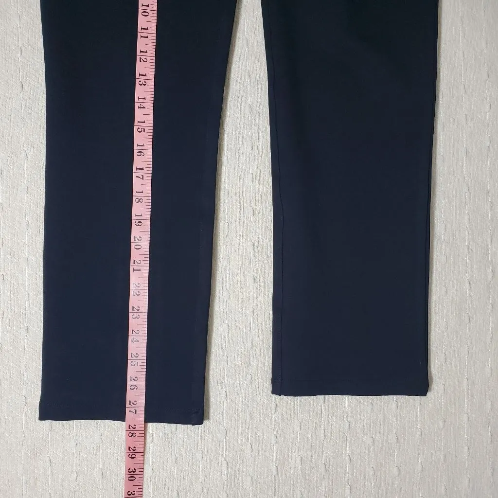 Quince Women's Ultra-Stretch Ponte Straight Leg‎ Navy Pants. Size: M Petite - Image 6