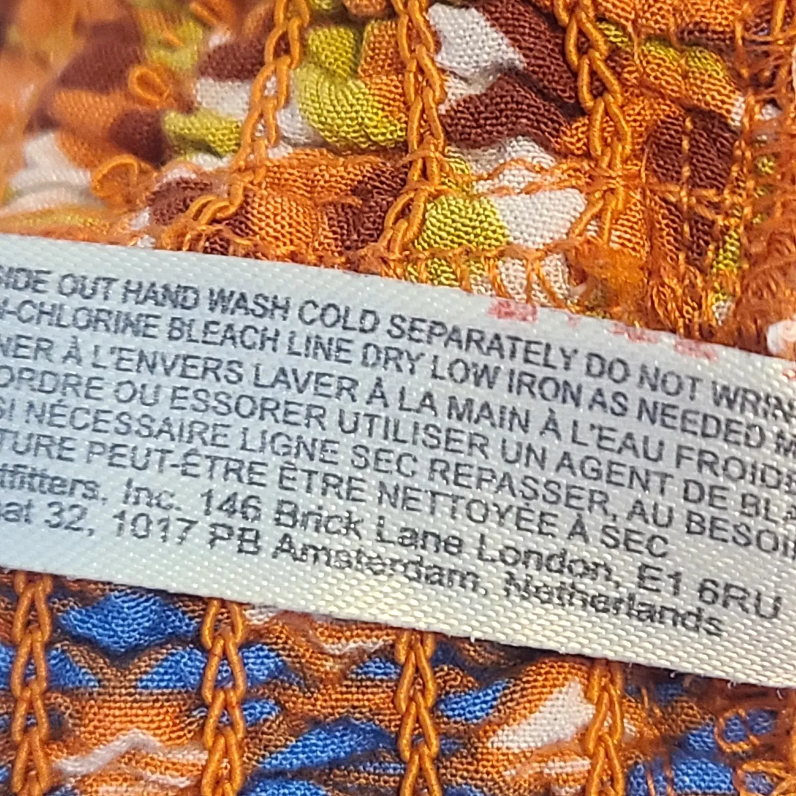 Anthropologie Shorts Pull On Drawstring Viscose Boho Orange Geometric L - Image 6