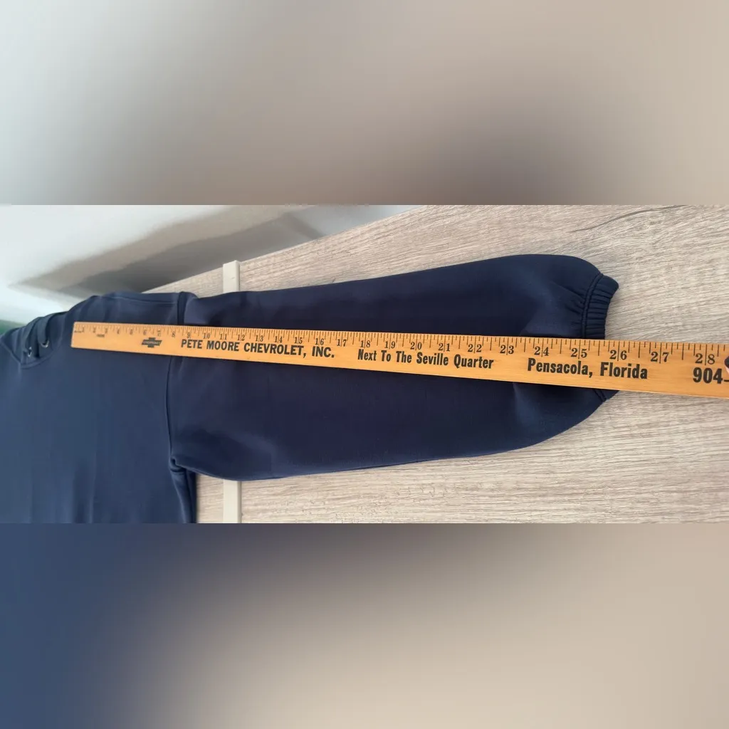 SPANX® AIRESSENTIALS NAVY BLUE CINCHED HOODIE CROPPED SOFT BREATHABLE MEDIUM - Image 5