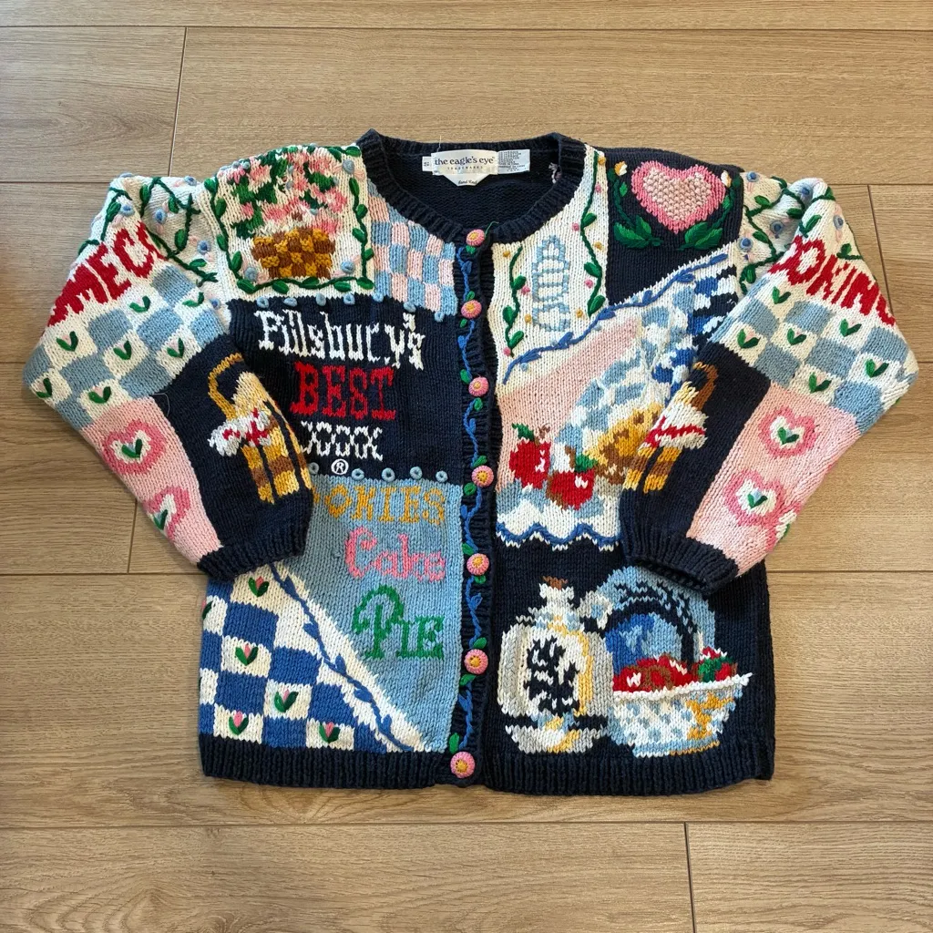 Vintage The Eagle’s Eye Pillsbury Novelty Sweater 3-Piece Skirt Set Size S - Image 2