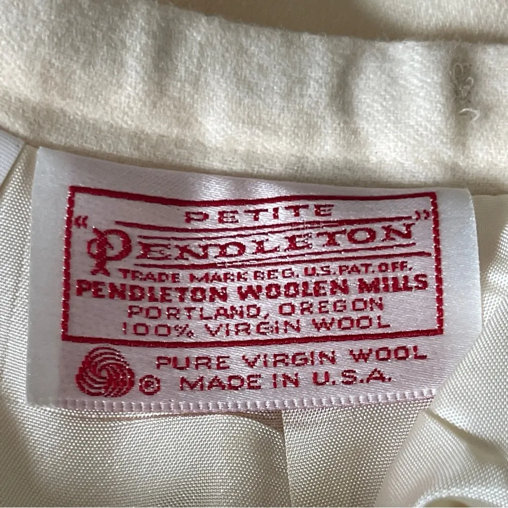 PENDLETON | Cream 100% Wool Virgin Wool Pencil Skirt Sz 10P - Image 4