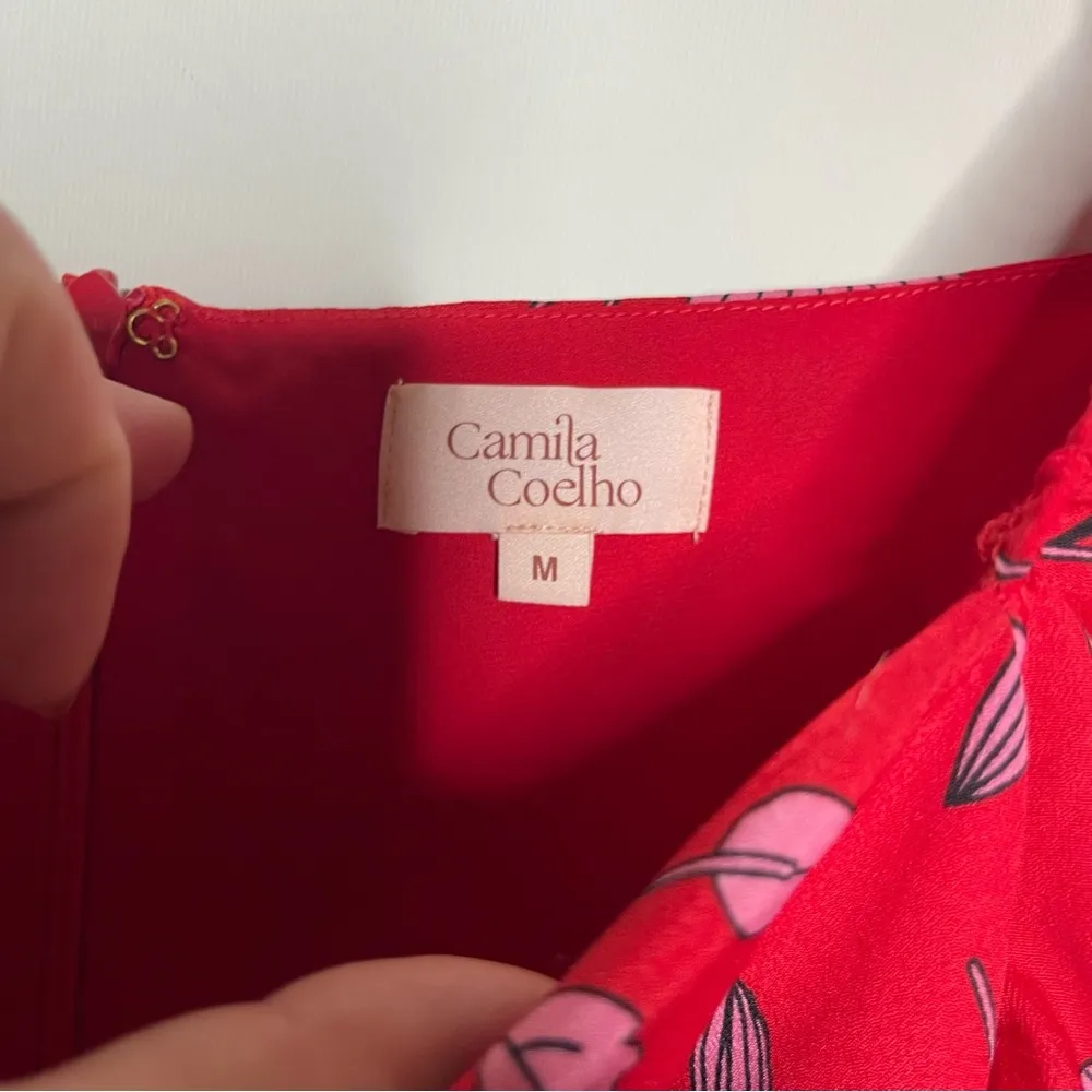 CAMILA COELHO Lidia Dress In Pink Flora sz M - Image 3