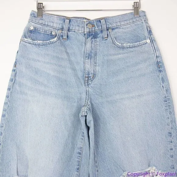 NEW Madewell Petite Superwide-Leg Jeans in‎ Blaisdell Wash, 29P - Image 5