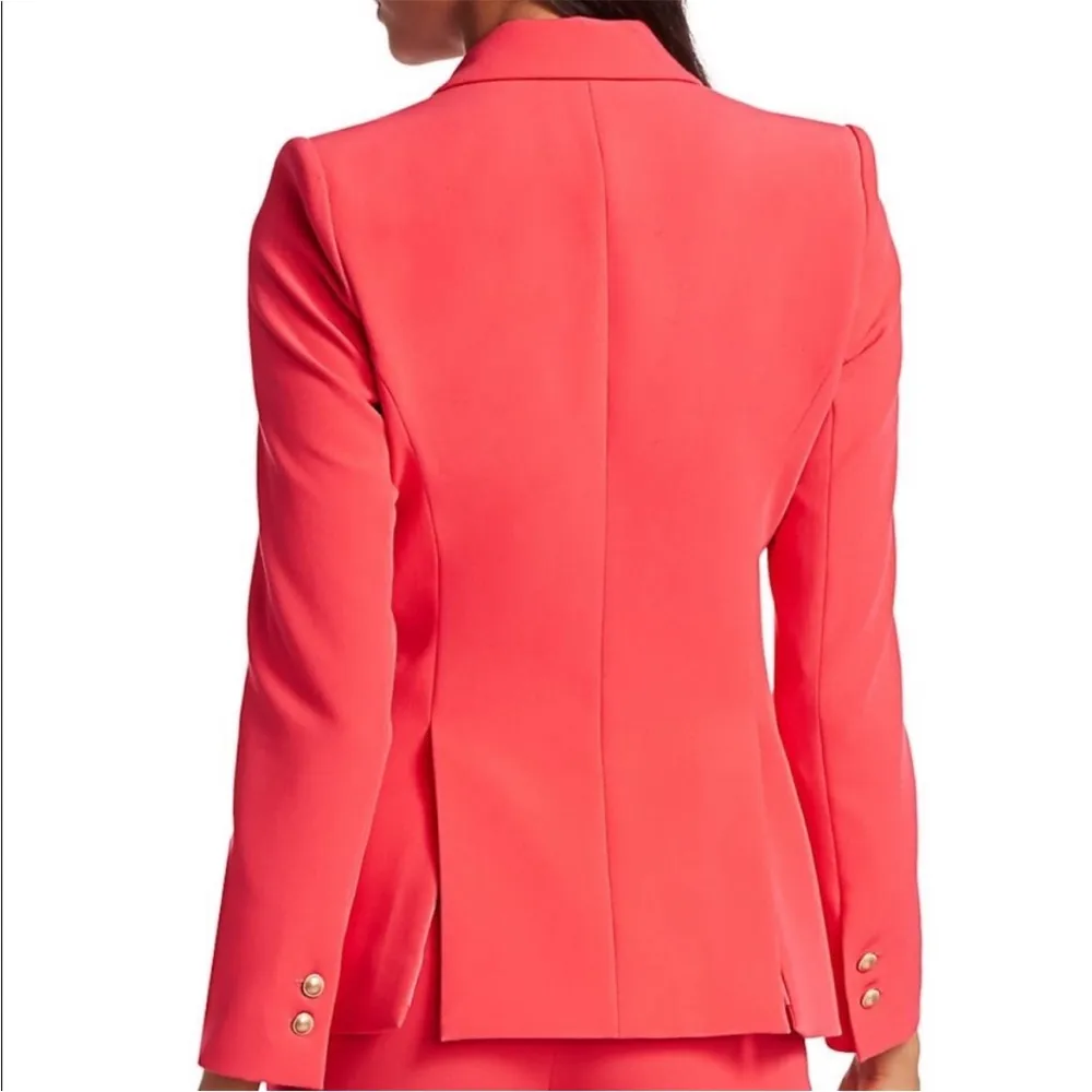 NEW NWT L’AGENCE Chamberlain Blazer Jacket In Hibiscus Coral Red - Image 2