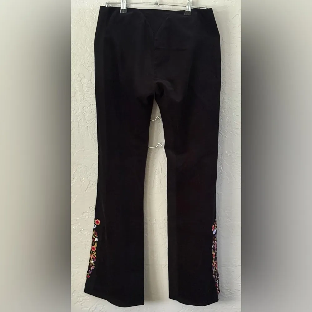 Vintage Betsey Johnson Low Rise Flared Embroidered Corduroy Pants bell bottom 6 - Image 7