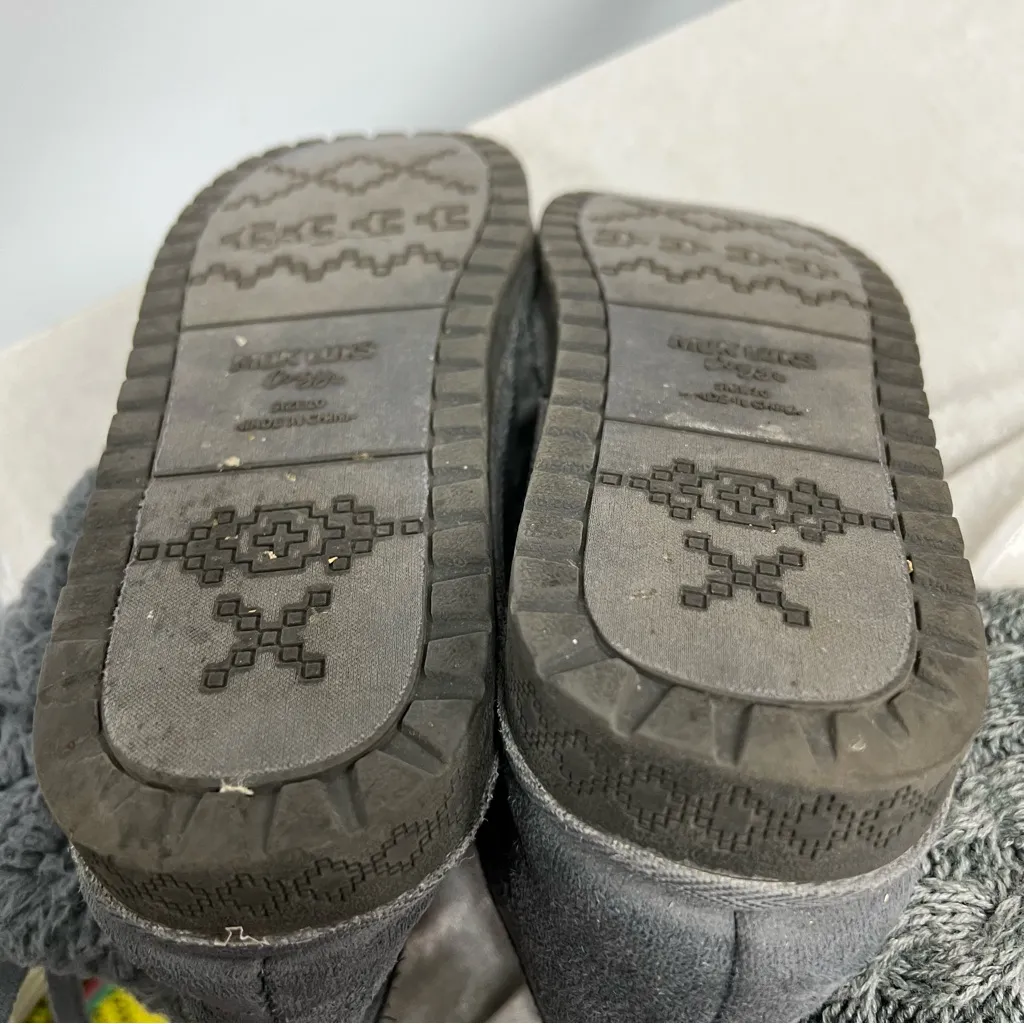 Mul Luks size 10 Grey Knit Women's sweater Boots pull on winter comfy casual Gray - Image 8