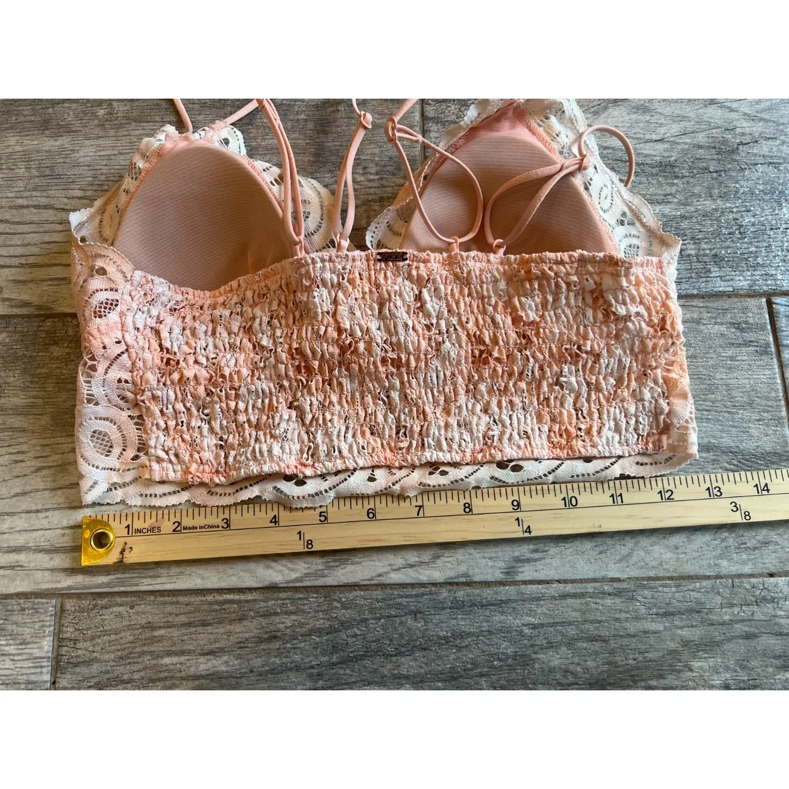 Victorias Secret PINK Lace Bralette‎ size Medium Fairy Crochet Romantic Goth Bra - Image 3