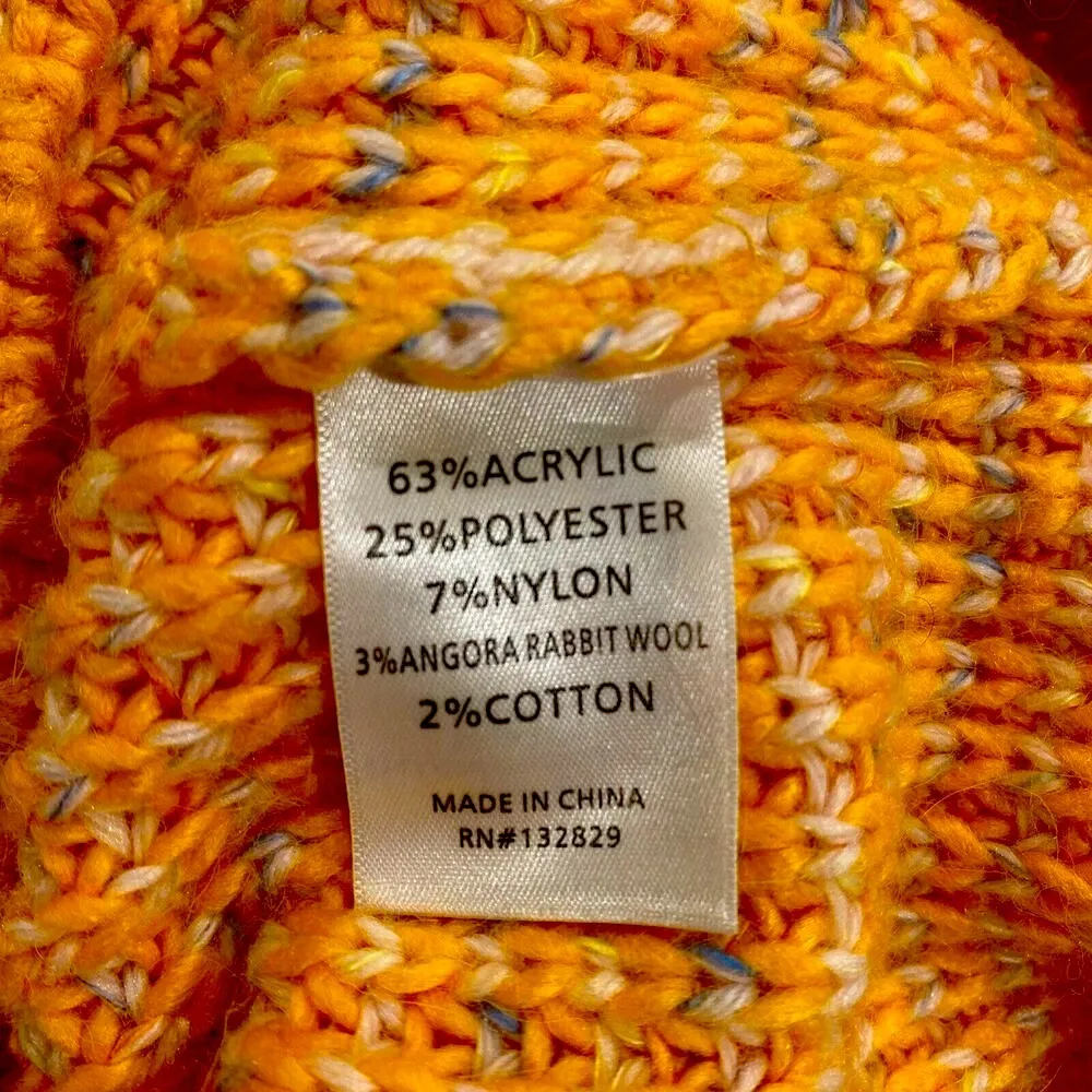 Lovers and Friends V Neck Orange/Gray Oversized Sweater - Size Small - Image 6