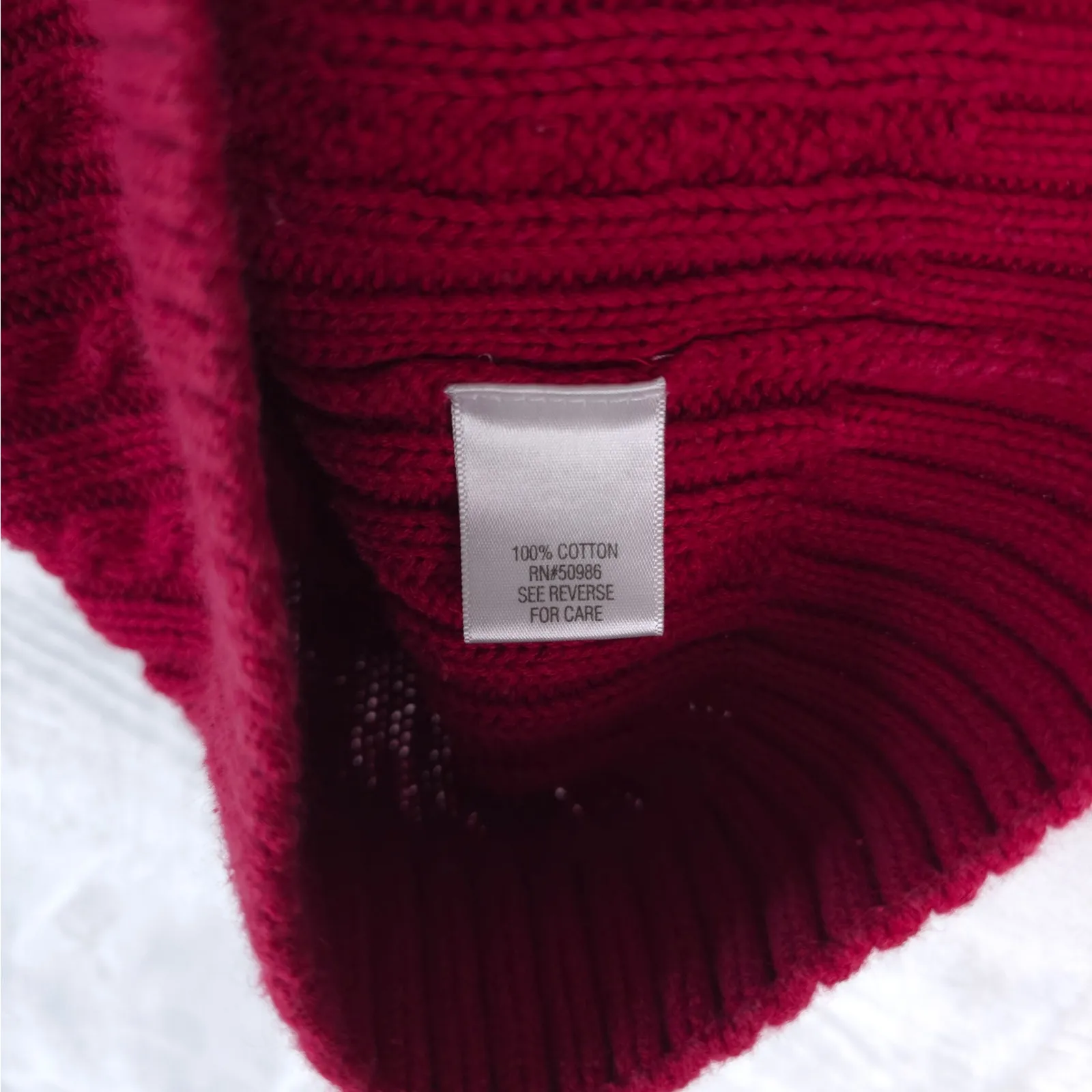 Croft & Barrow Cable Knit Turtleneck Sweater Women Small Red Cotton Winter Cozy - Image 7