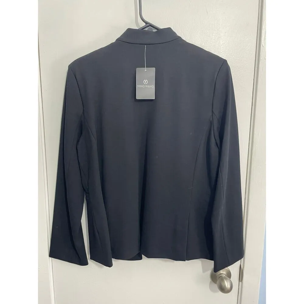 Ming Wang Jacket Small Black Lace Up Asian Inspired Dark Academia Whimsygoth - Image 4