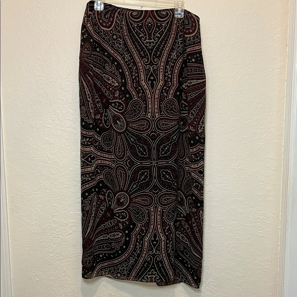 Vintage 100% silk Paisley Print Wrap Skirt - Image 5