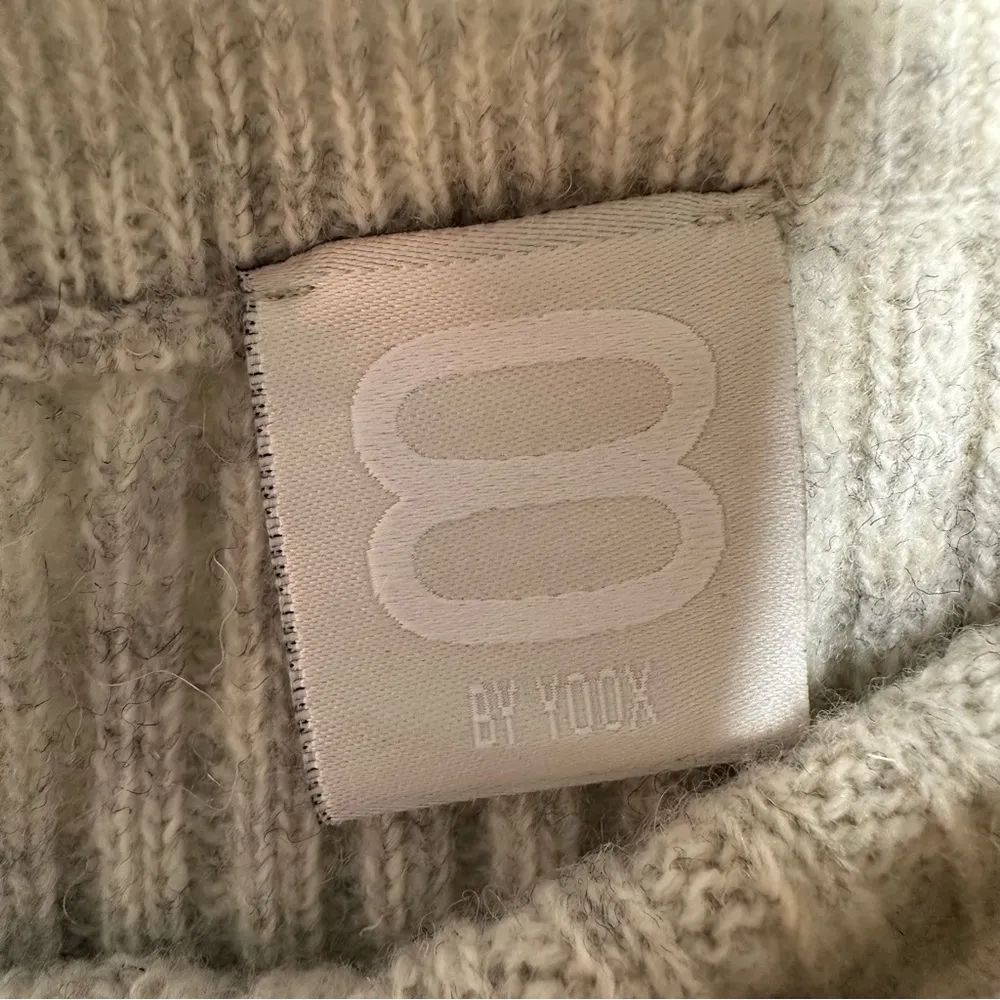 8 by YOOX Grey Wool Ribbed Midi Skirt Size XS Gray - Image 8