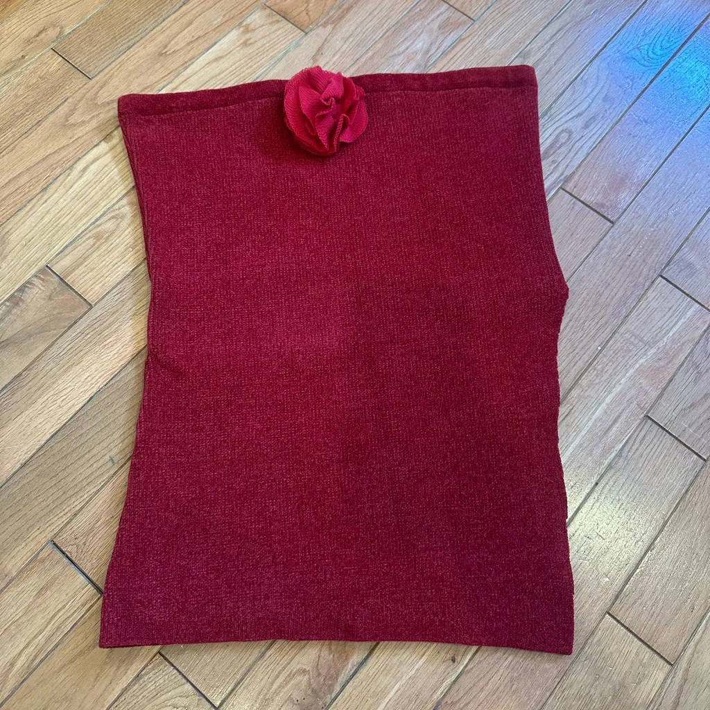 With jean Belle Top | Red - Image 9