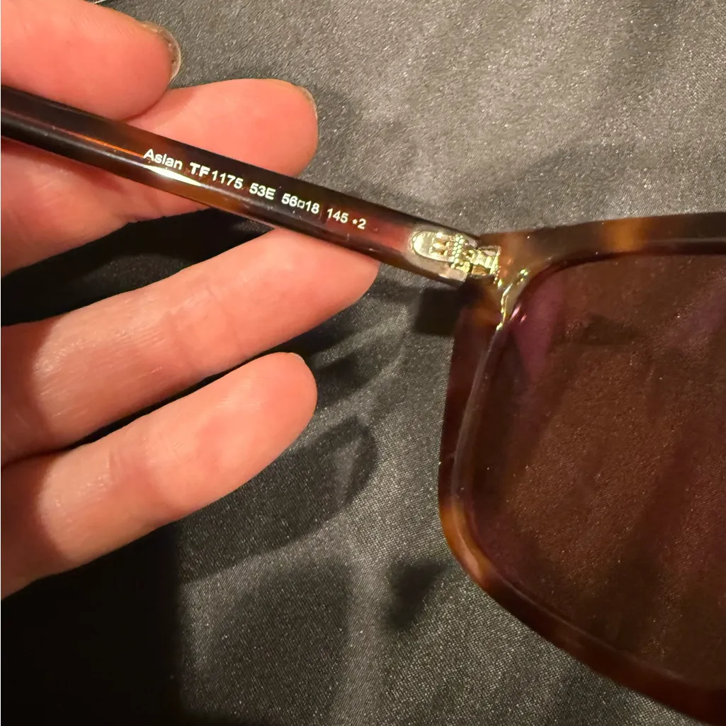 Tom Ford ASLAN FT1175 53E Blonde Havana/Brown Square Sunglasses - Image 6