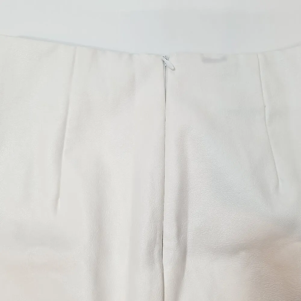 Superdown Trinity Faux Leather Skirt in White XS - Image 5