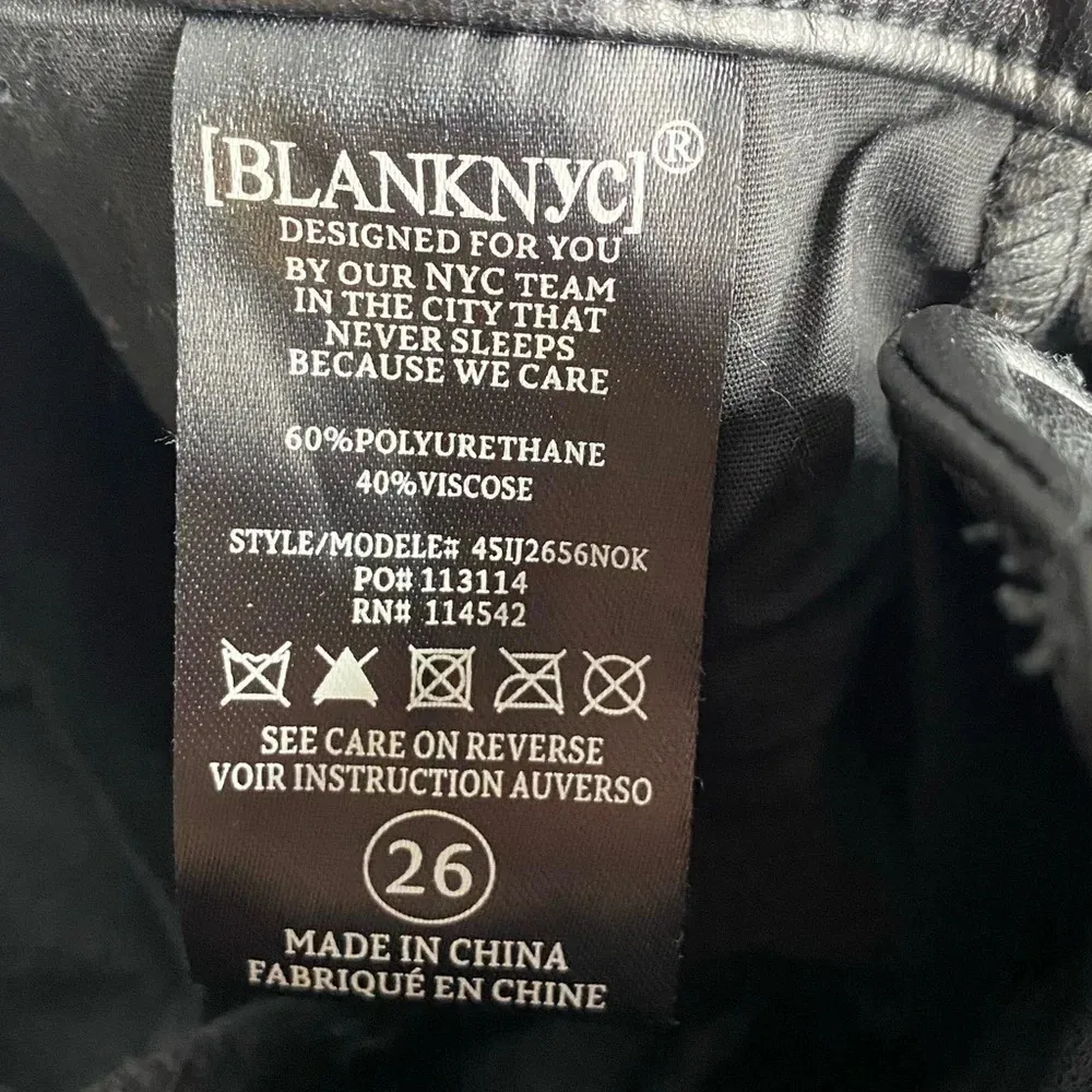 BLANKNYC Vegan Faux Leather Paperbag Waist Pants Straight Leg Black Size 26 - Image 7