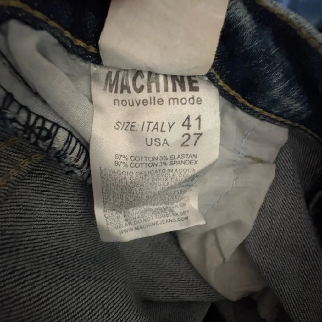 Machine Union Jack Denim Jeans Blue Size 27 - Image 9