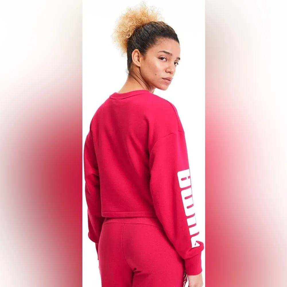 PUMA pink rebel crew Sweatshirt - Image 3