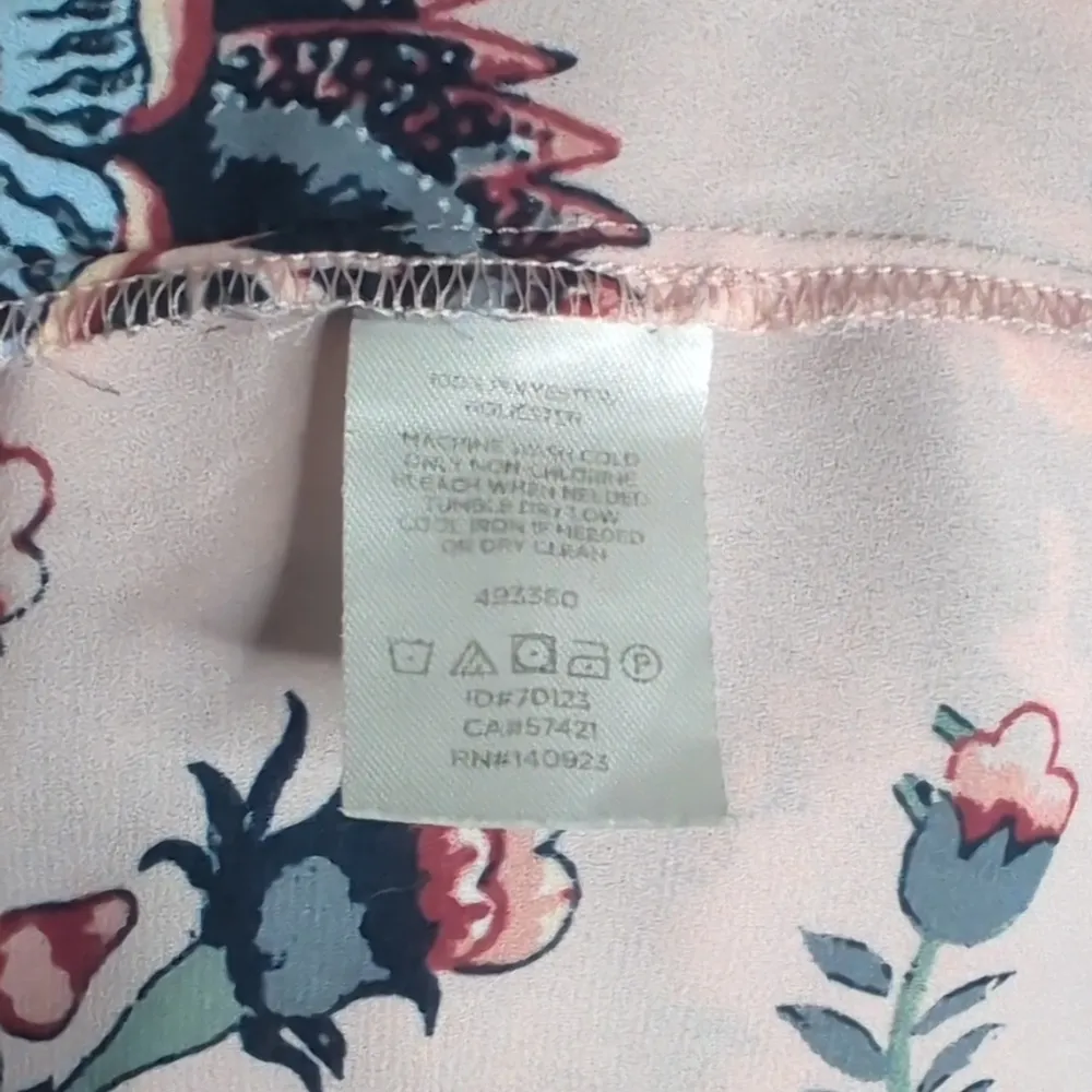 LOFT Floral Keyhole Short Sleeve Blouse Top Size Small Multicolor - Image 7