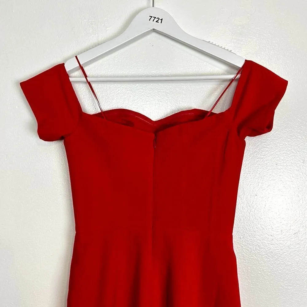 DRESS THE POPULATION Bailey Off the Shoulder Body-Con Dress in Rouge X-Small - Image 10