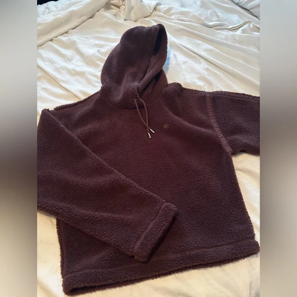 Adidas Brown Fleece Hoodie - Image 2