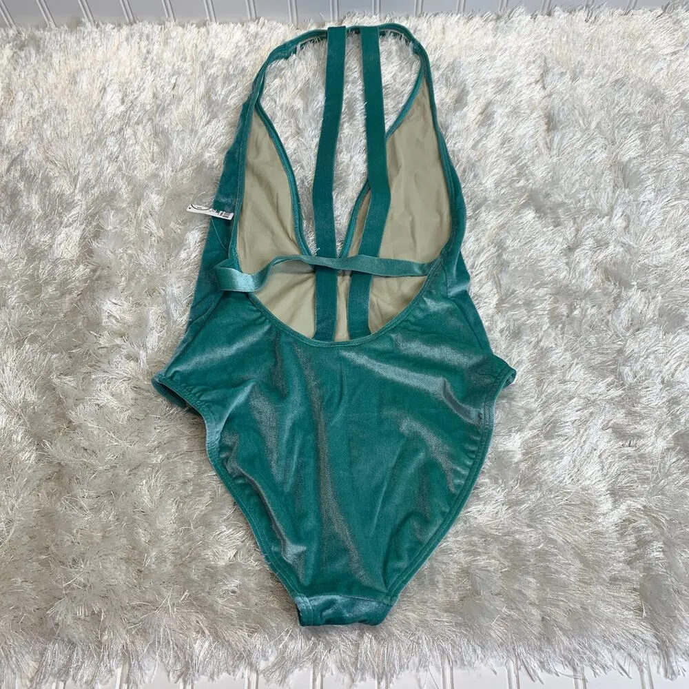 NWOT Out From Under Velour 1 Pc Swimsuit Sz Small Seafoam Green - Image 3