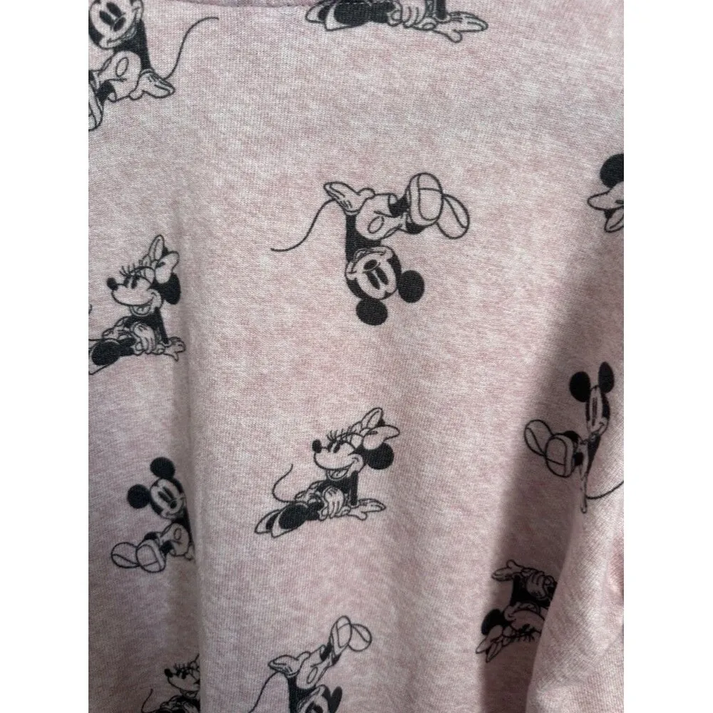 Disney Shirt Womens Small Mickey Minnie Mouse Long Sleeve Pullover Pajama Cute - Image 2