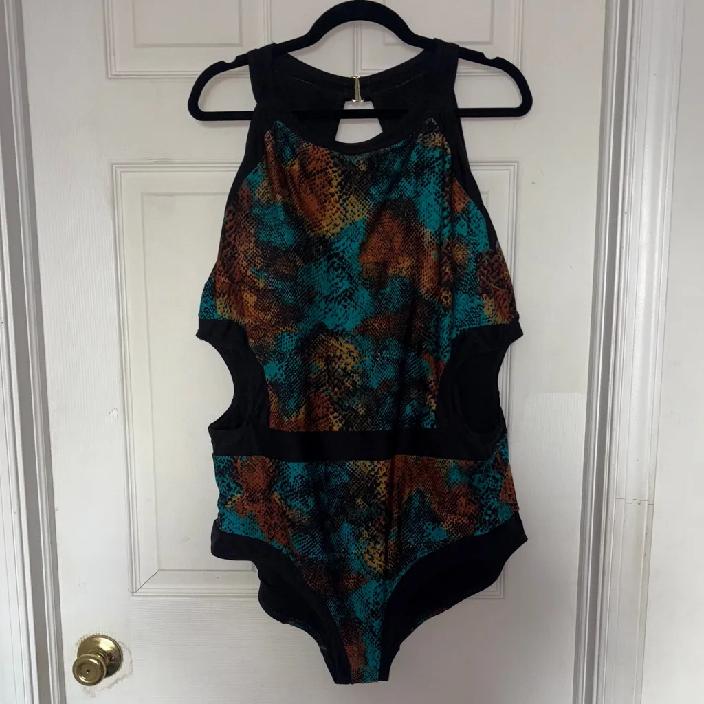 Monif C Monokini One Piece Swimsuit Blue Size 20W - Image 2