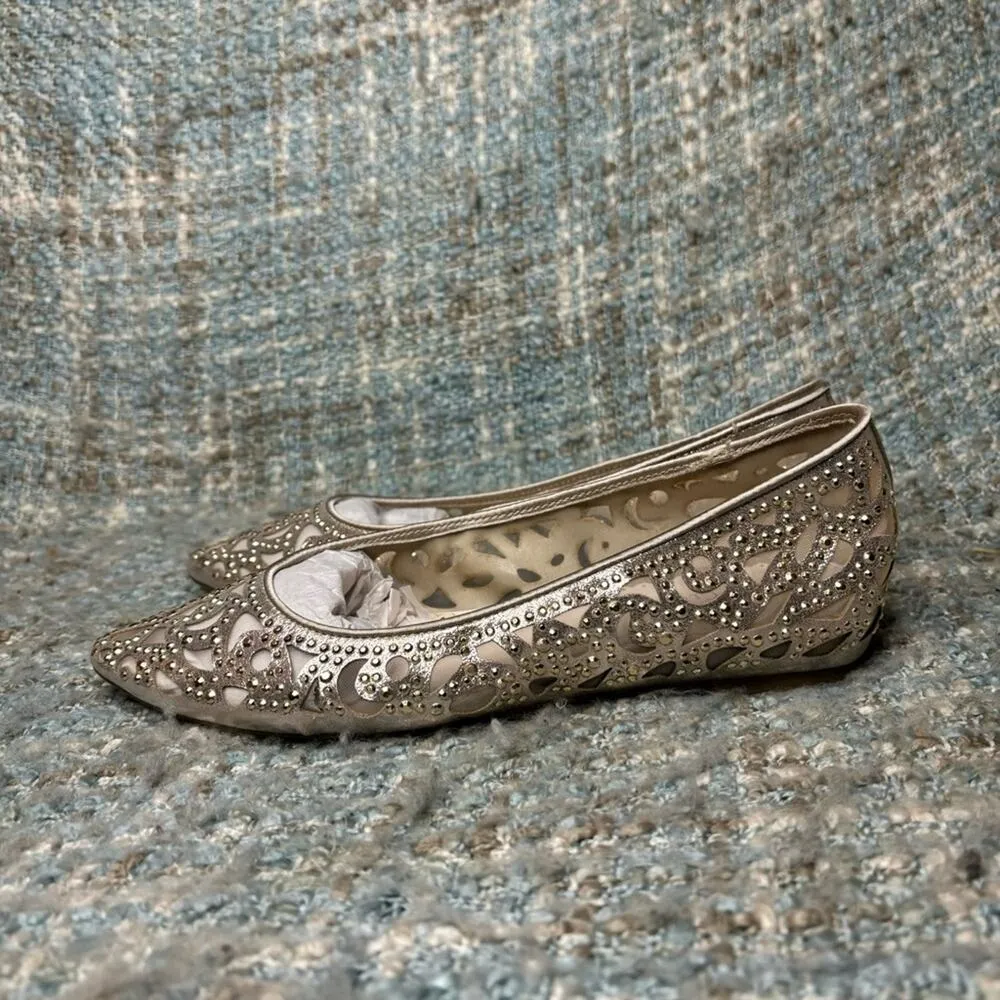 Charter Club Tonina Rhinestone Pointed-Toe Flats in Platino - Image 3