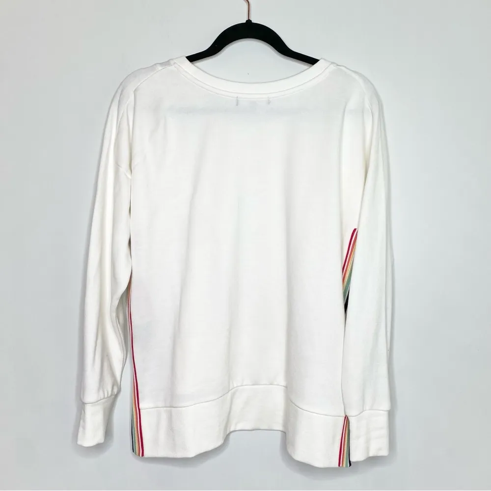 525 America Rainbow Stripe Sweatshirt in Bleach White Multi - Image 7