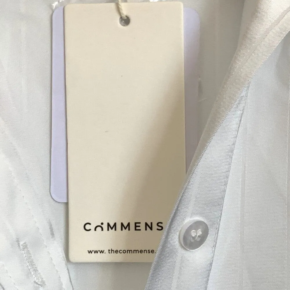 NWT Commense Charlotte Oversized Button Up Collared Shirt in White Size XS - Image 9