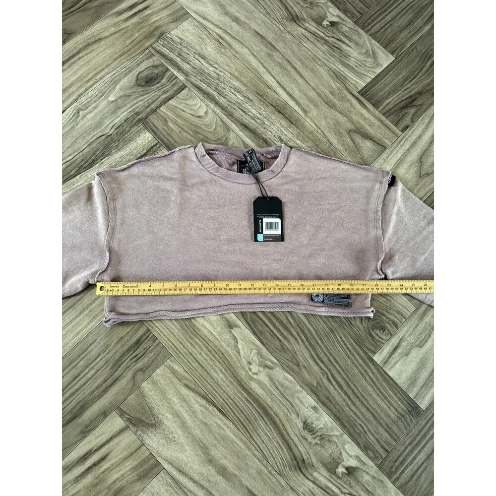 Alphalete  Women's Terry Oversized Crop Pullover - Rose Quartz  , Size small - Image 4