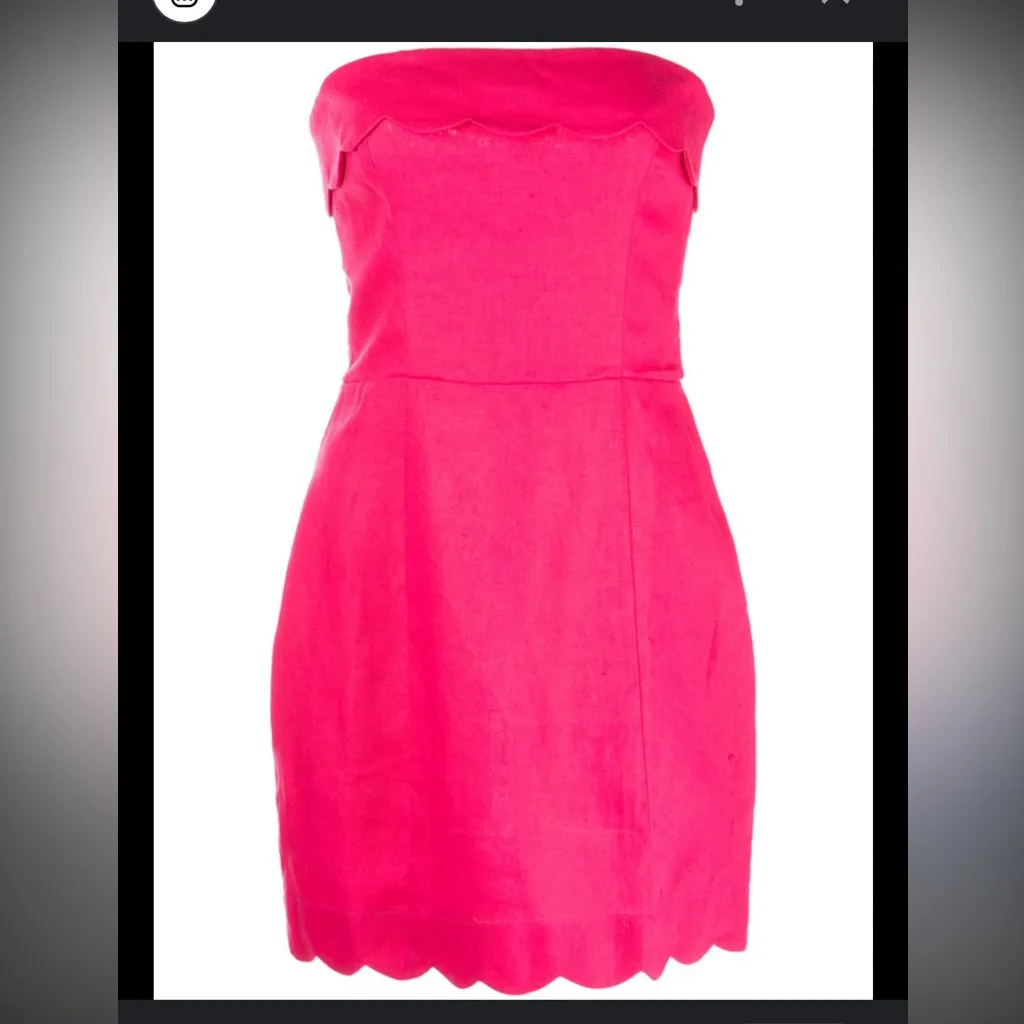 Reformation Strapless Fuchsia Dress - Image 9