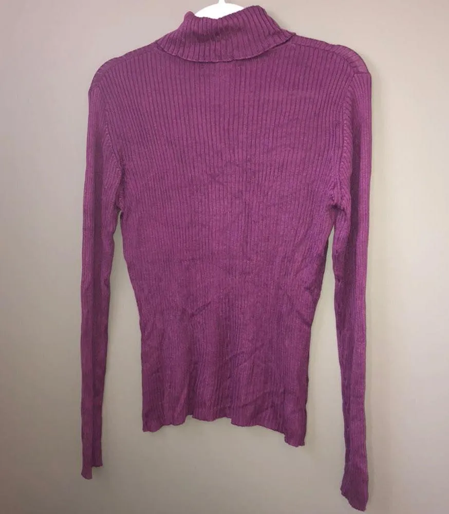 Purple Turtleneck Sweater Size M - Image 2