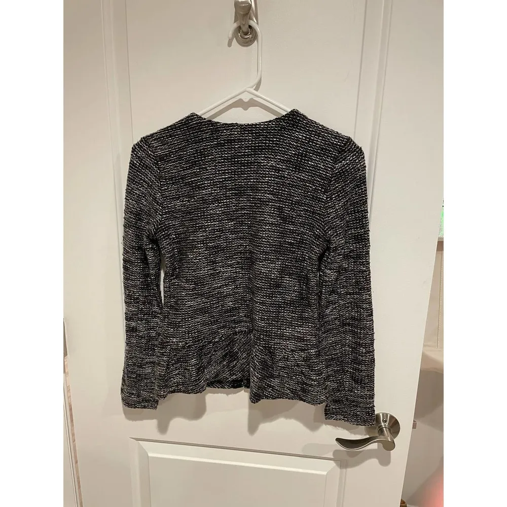 J. crew tweed zip up cardigan blazer gray and black size XXS - Image 6