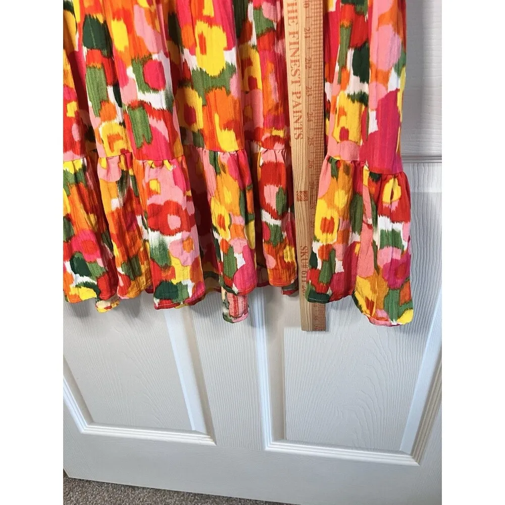 Pomander Place Women's Magnolia Watercolor Kenzo Floral Flowy Dress S Tuckernuck White - Image 3