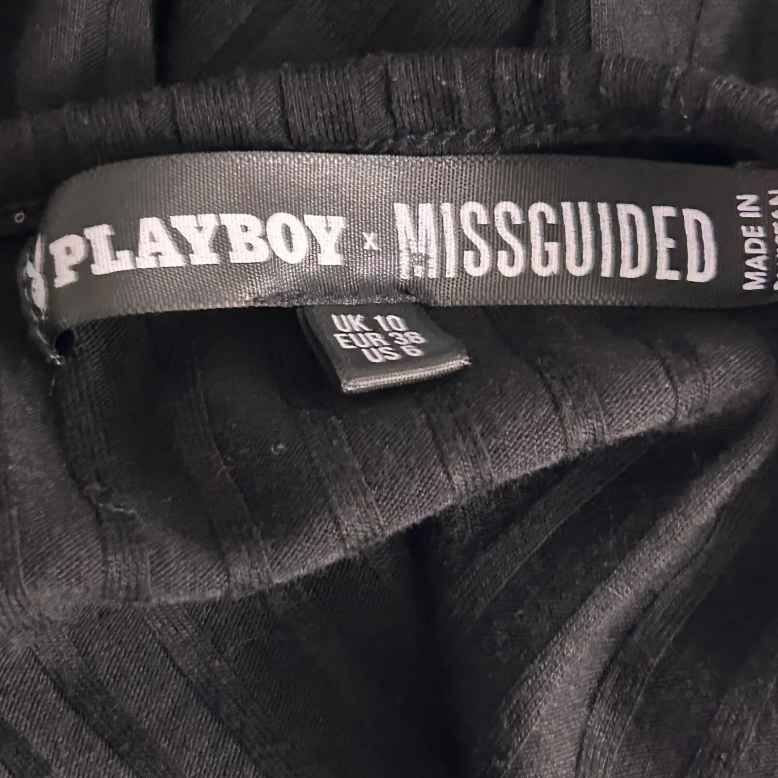 Playboy Missguided Shirt 6 Streetwear‎ Cropped Logo Spellout Statement Y2k Black - Image 5